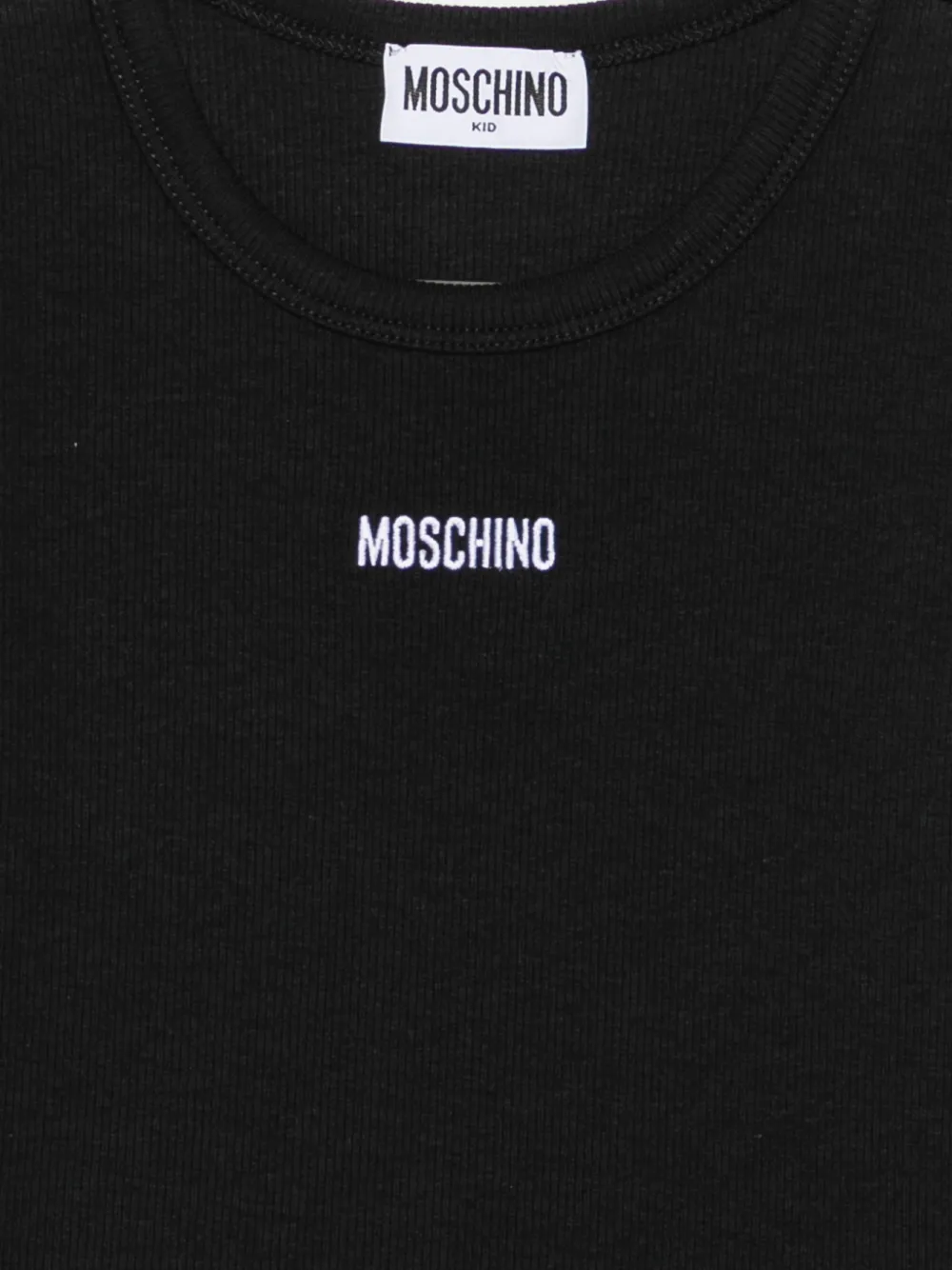 Moschino Kids T-shirt met geborduurd logo Zwart