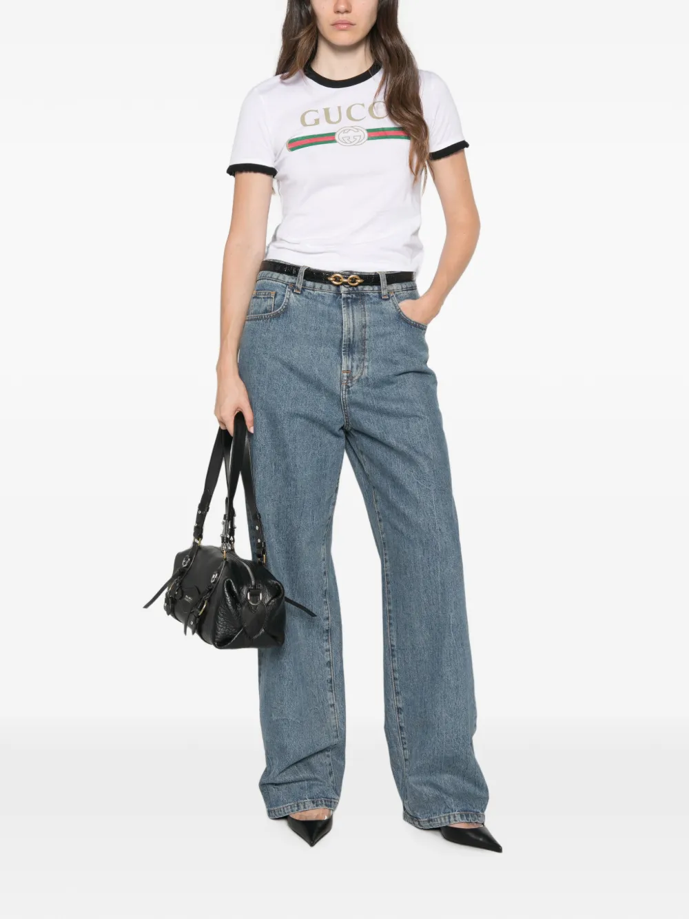 Gucci Katoenen jersey T-shirt met print Wit