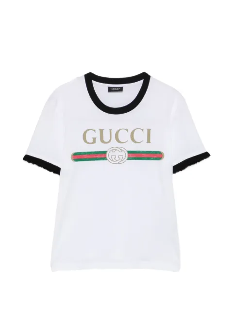 Gucci playera de jersey de algodón con estampado