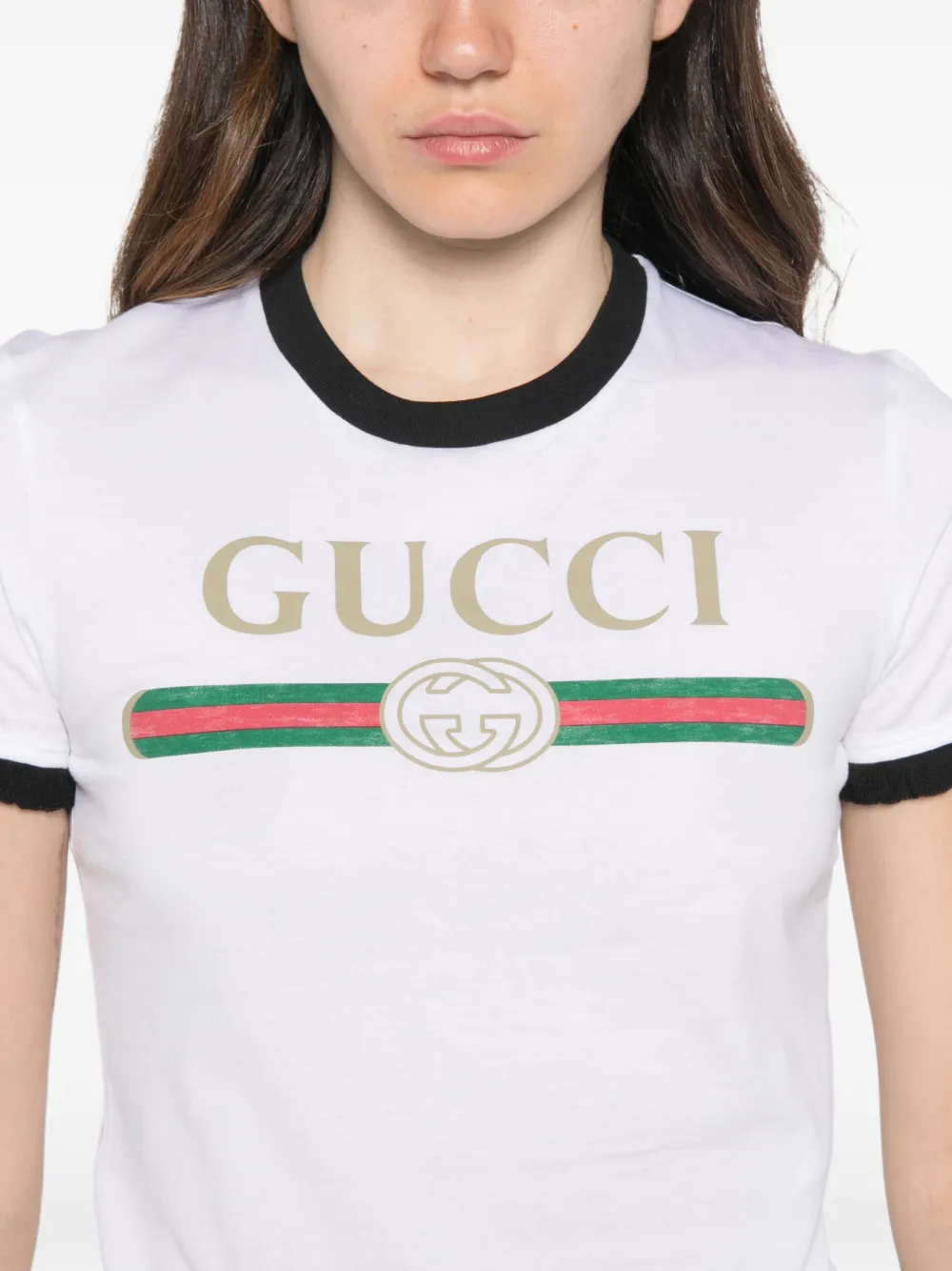 Gucci Katoenen jersey T-shirt met print Wit