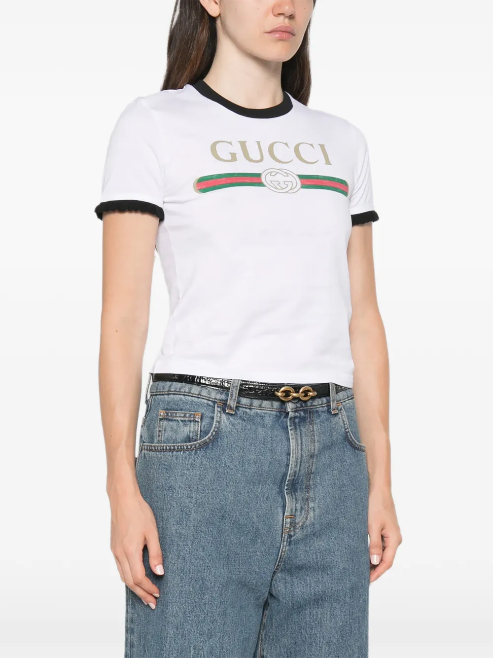 Gucci Katoenen jersey T-shirt met print Wit