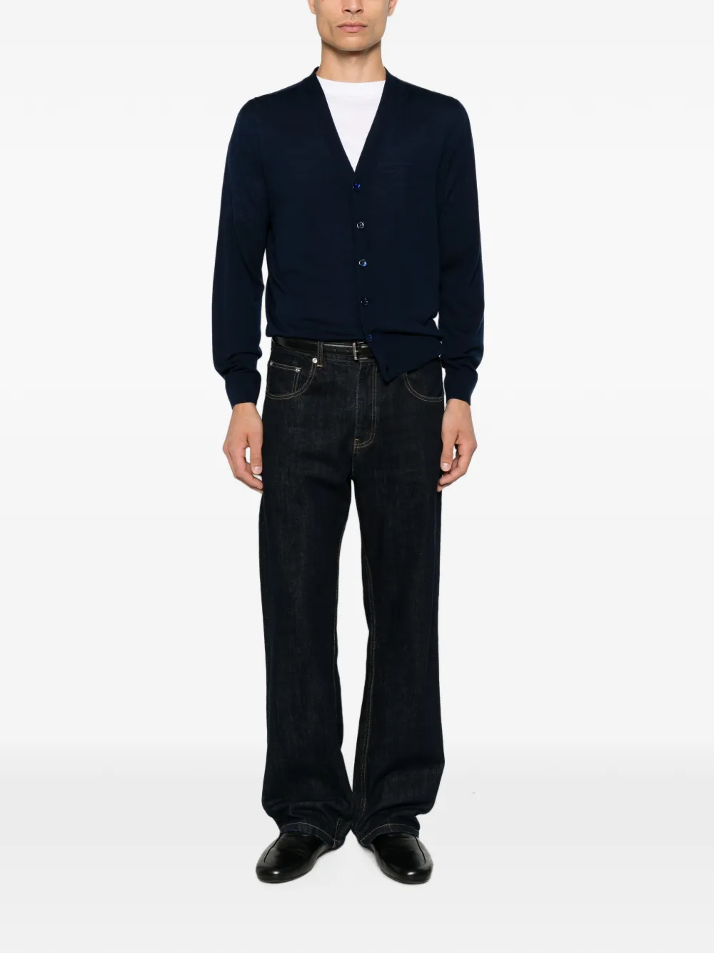 Canali Vest met V-hals en knoopsluiting Blauw