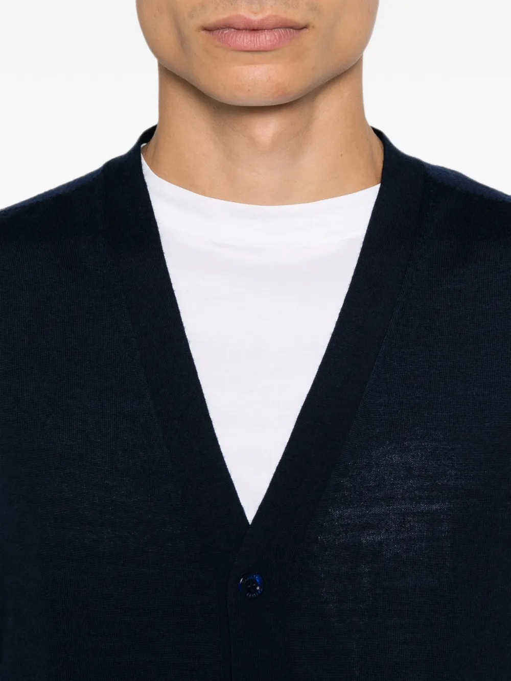 Canali Vest met V-hals en knoopsluiting Blauw
