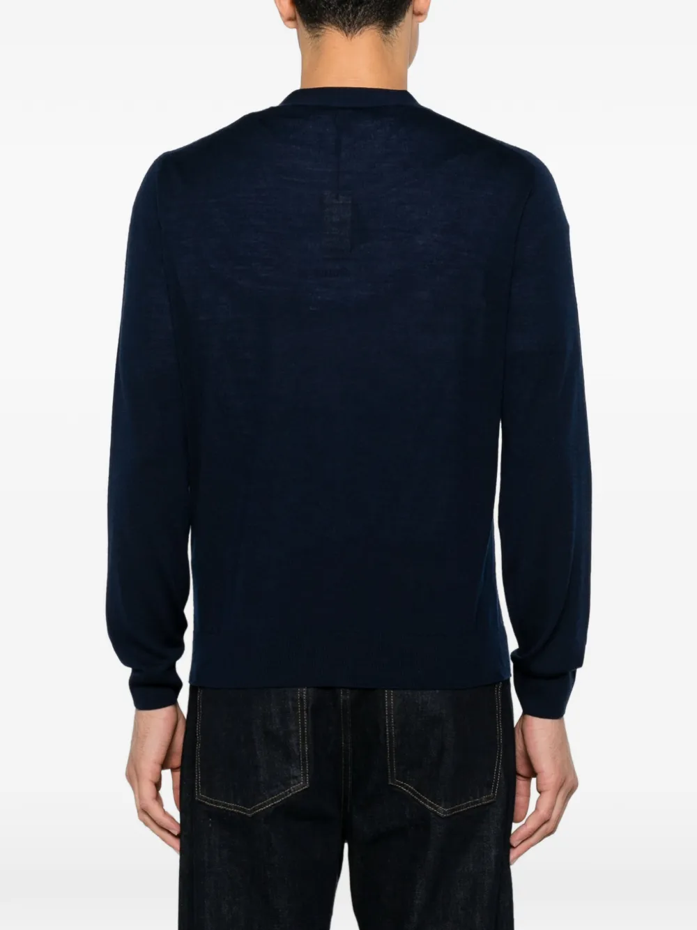 Canali Vest met V-hals en knoopsluiting Blauw