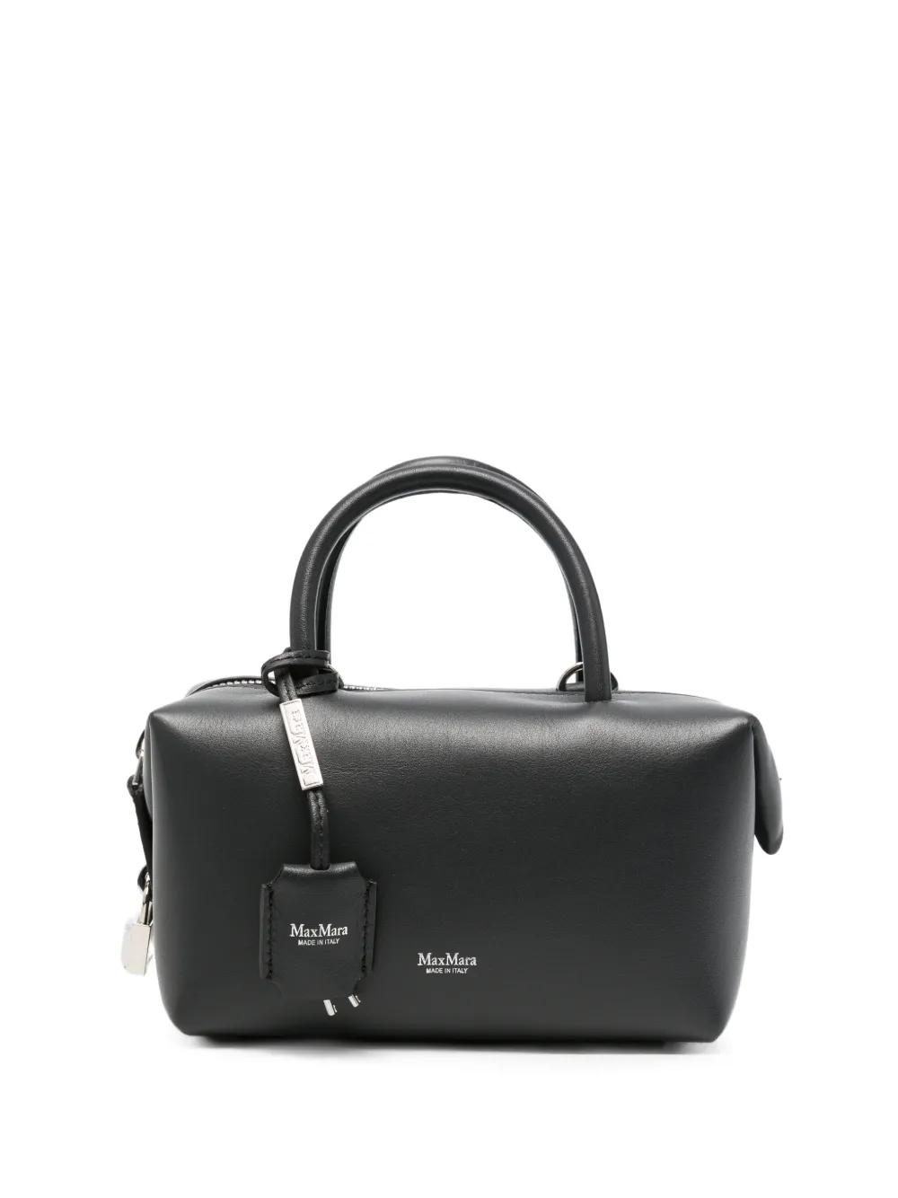 Max Mara Holdalls logo-print leather mini bag - Grey