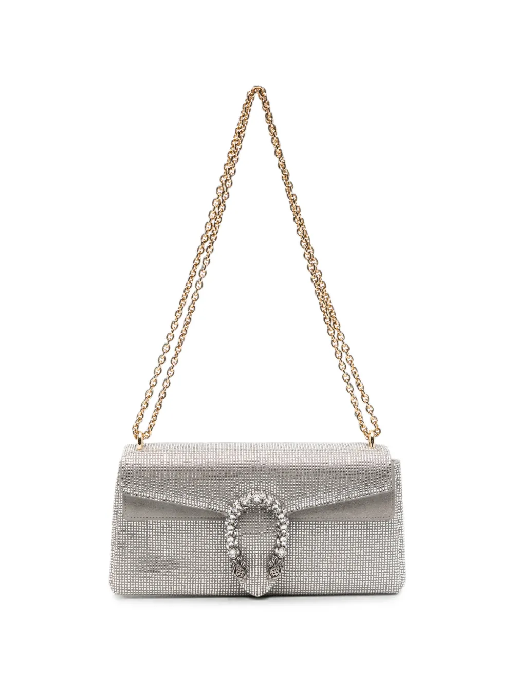 Gucci Dionysus Crystal-embellished Shoulder Bag In Silver