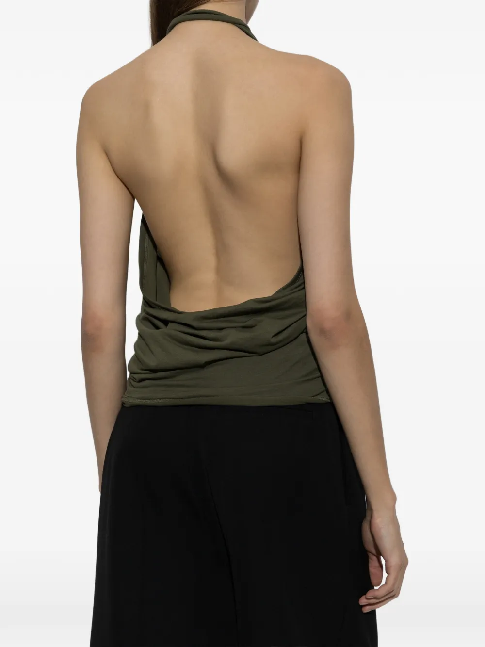 Balenciaga Tanktop met halternek en open achterkant Groen