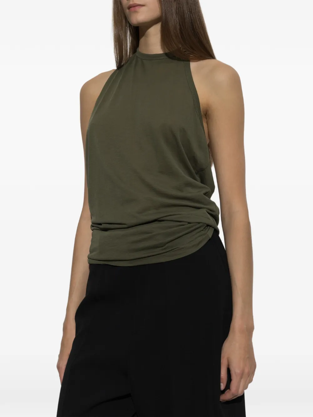 Balenciaga Tanktop met halternek en open achterkant Groen