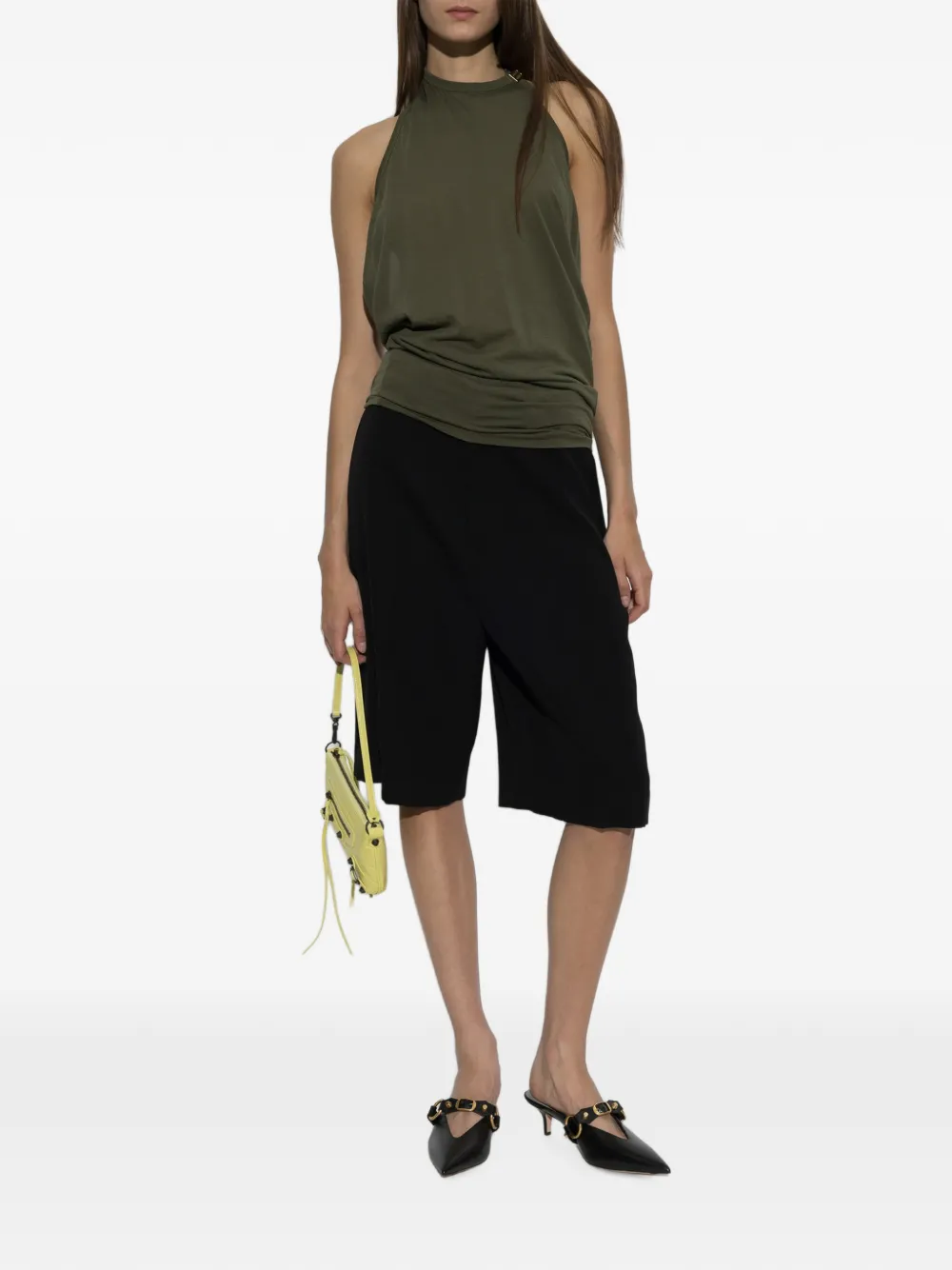 Balenciaga Tanktop met halternek en open achterkant Groen