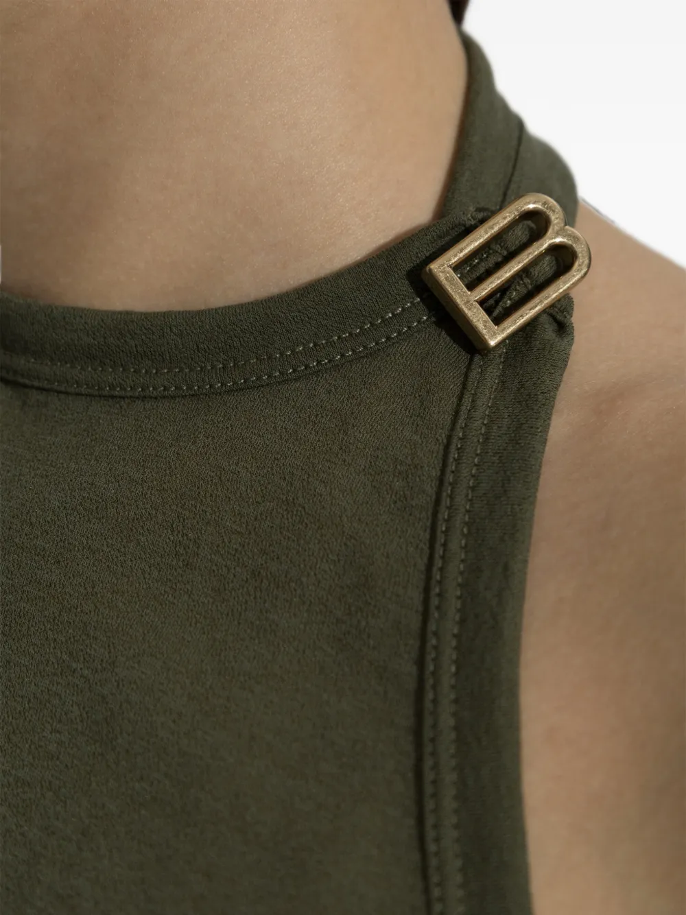 Balenciaga Tanktop met halternek en open achterkant Groen