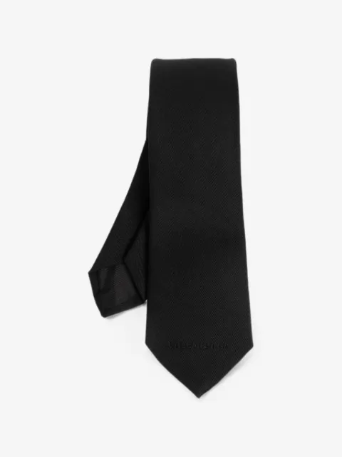Balenciaga logo-embroidered wool tie