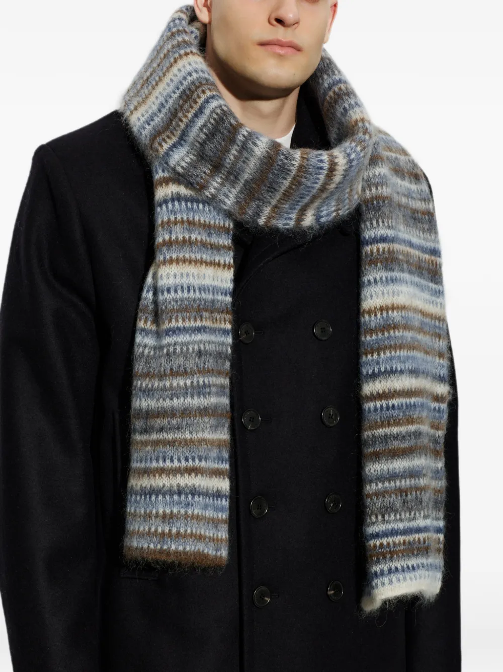 MARANT Mouna fair isle gebreide sjaal Blauw