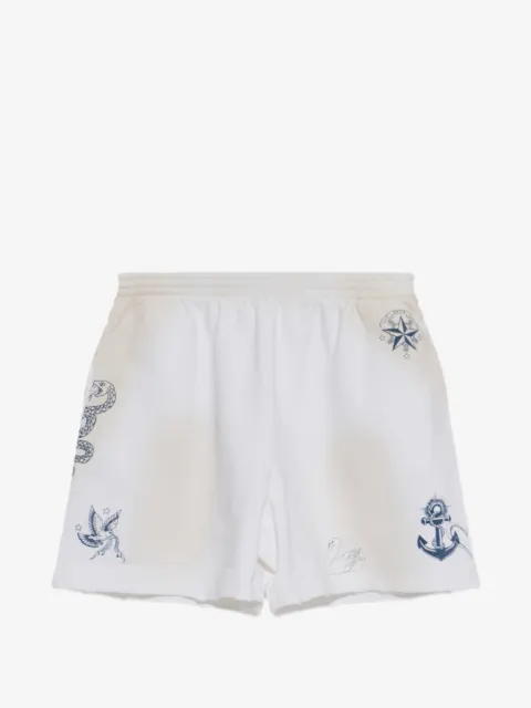 Balenciaga tattoo-print cotton shorts