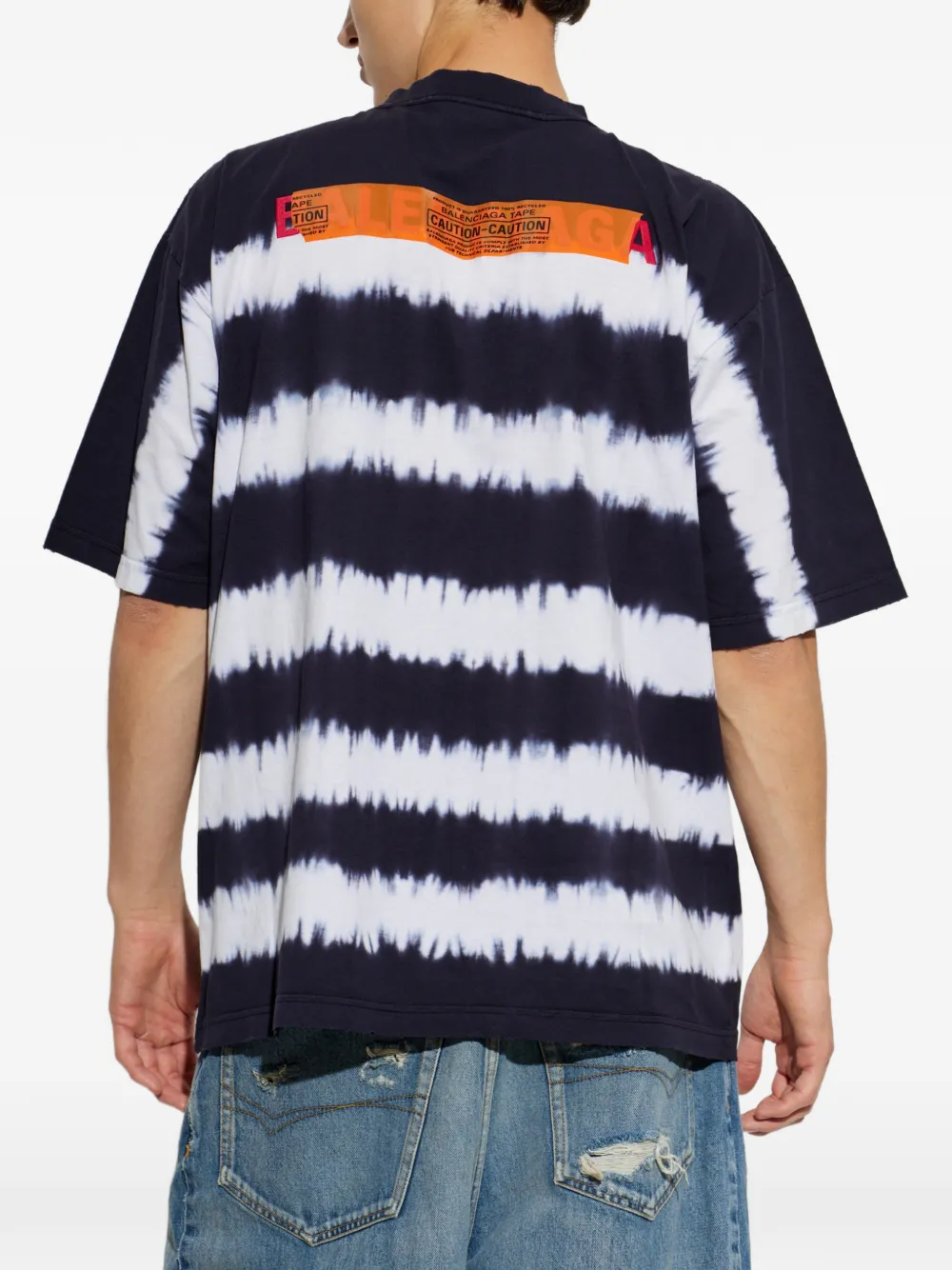 Balenciaga Taped and Dyed Medium Fit T-shirt in Black, view 4
