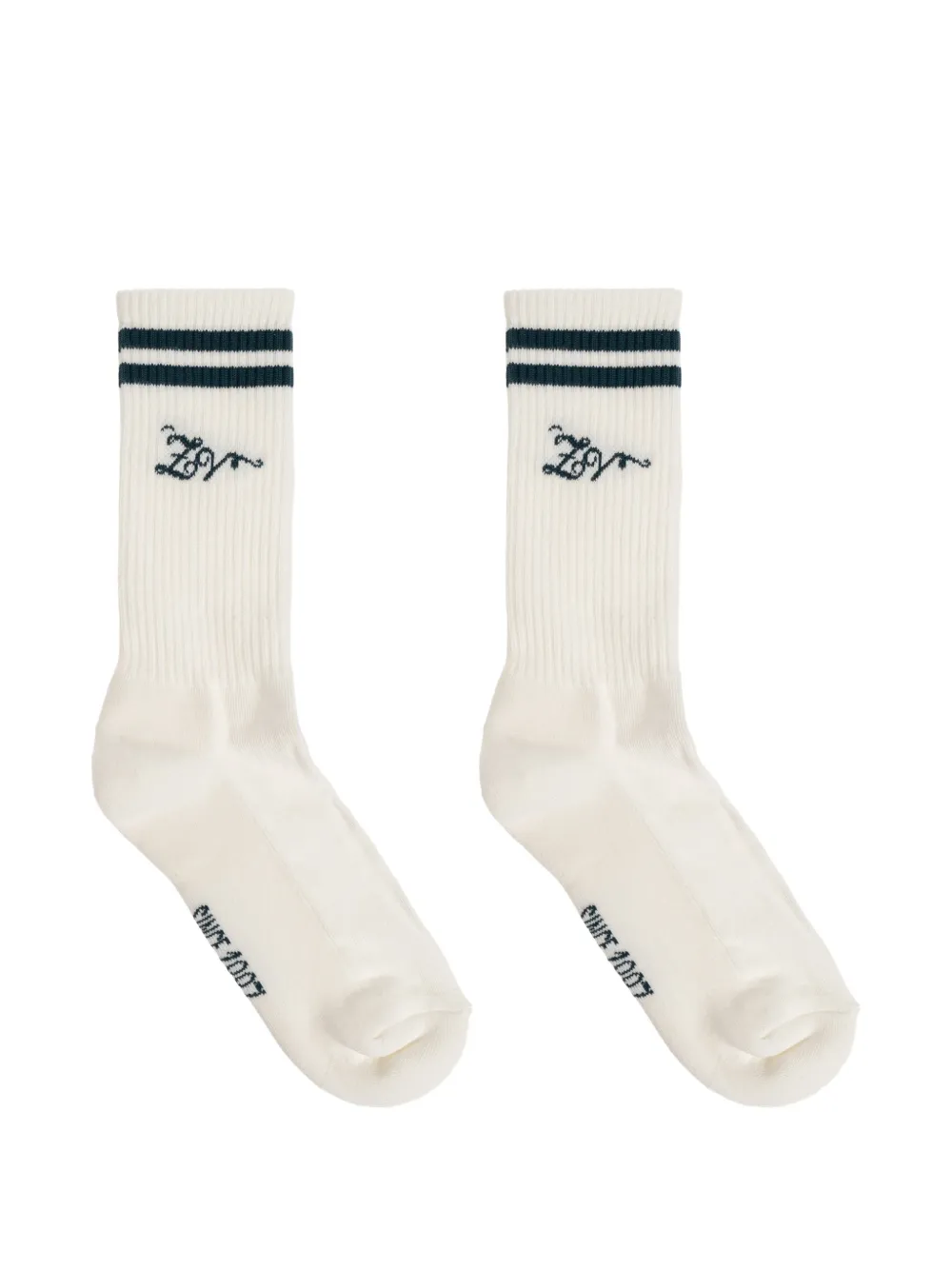 Zadig&Voltaire Gestreifte Socken mit Logo-Stickerei - Nude