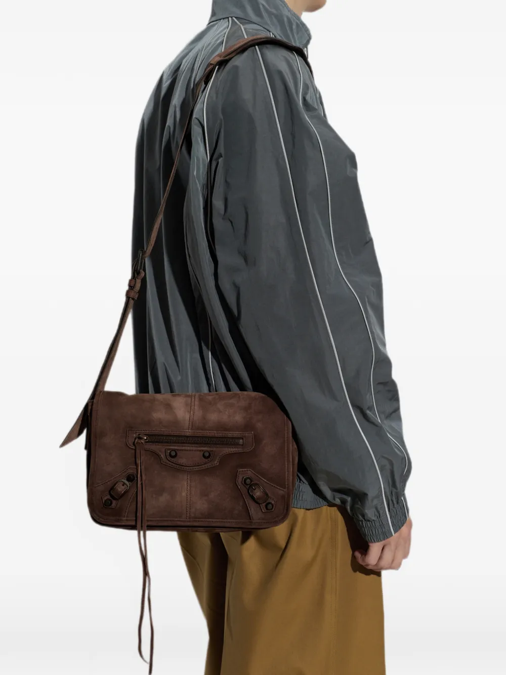 Balenciaga Kleine Le City Flap messengertas Bruin
