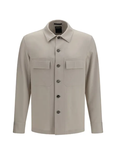 Zegna button-up cashmere overshirt