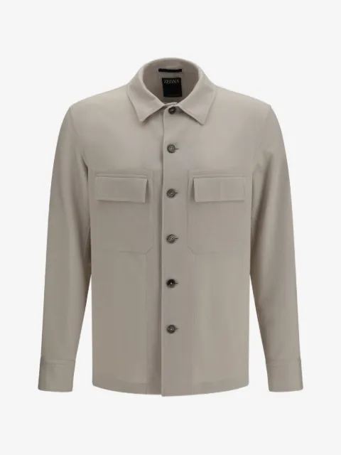 Zegna button-up cashmere overshirt