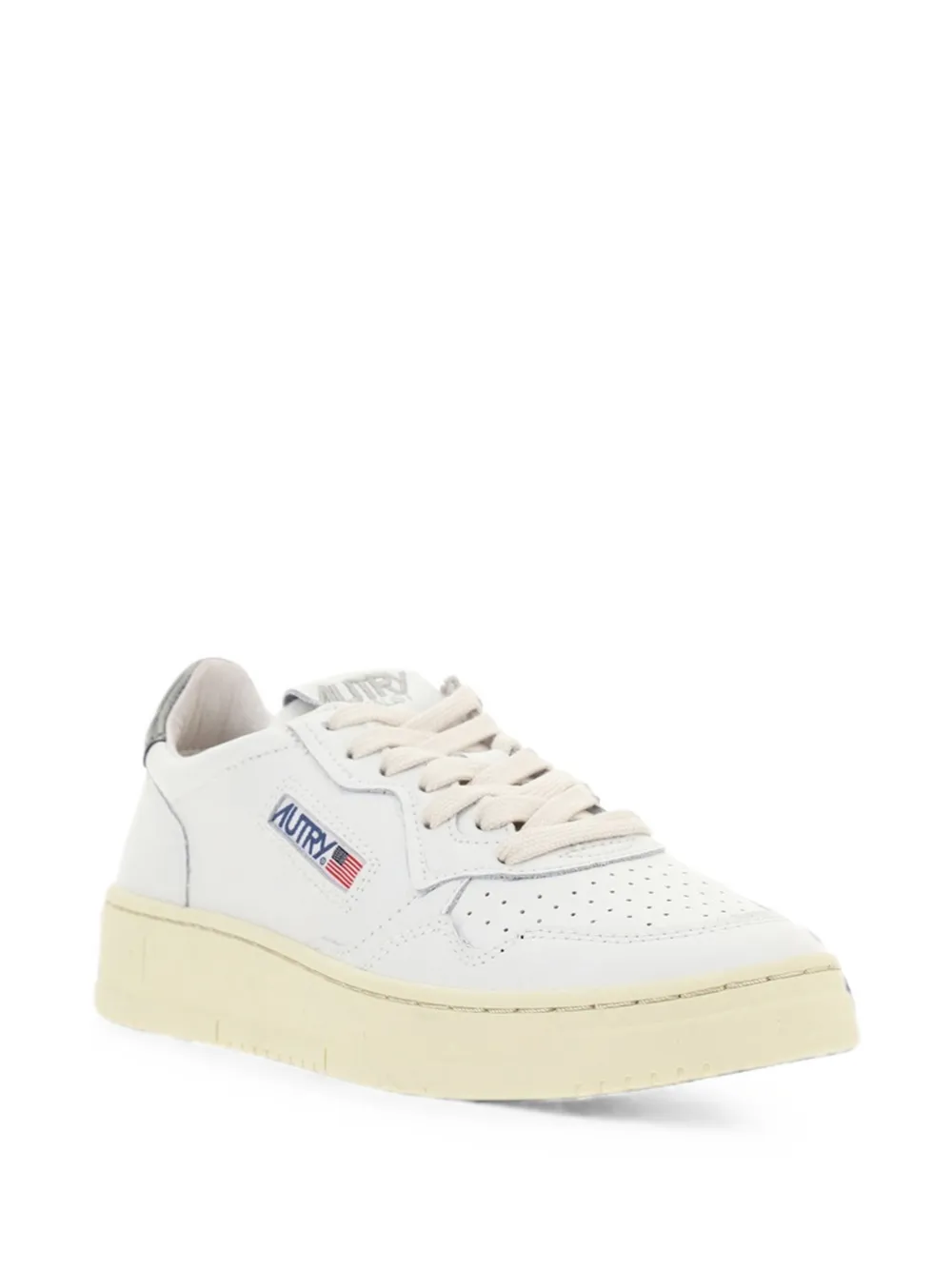 Autry Medalist low sneakers in white and silver leather Wit
