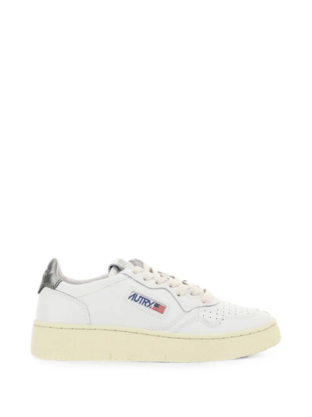 Autry Medalist low sneakers in white and silver leather Wit