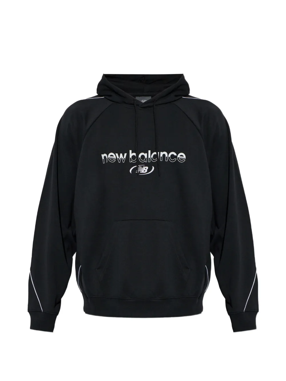 New Balance Felpa con coulisse, logo e cappuccio - Nero