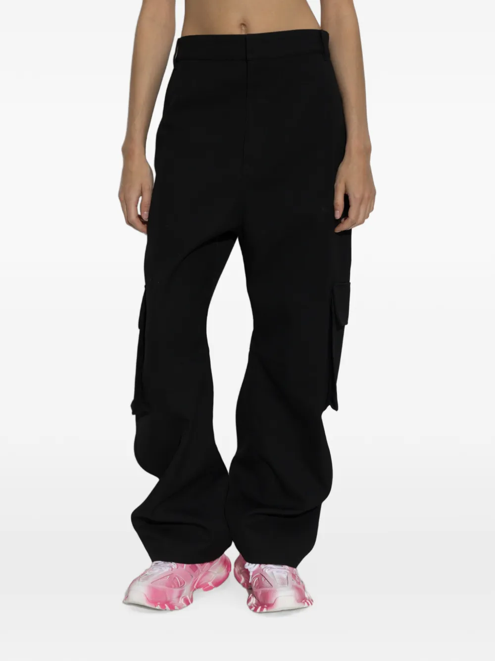 Balenciaga Wollen cargo broek Zwart