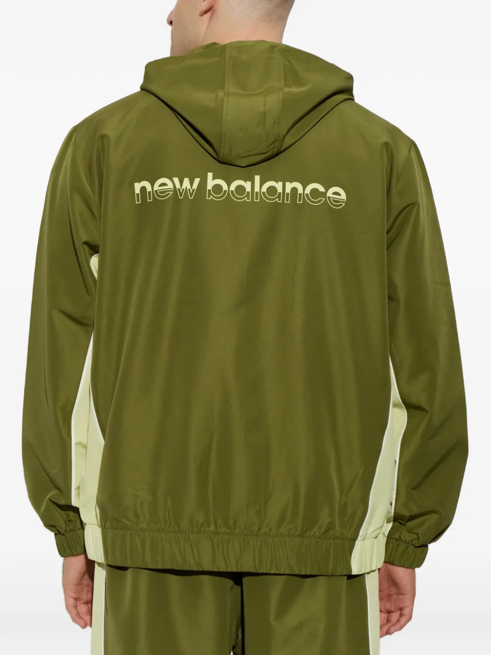 New Balance logo-print hooded jacket Groen