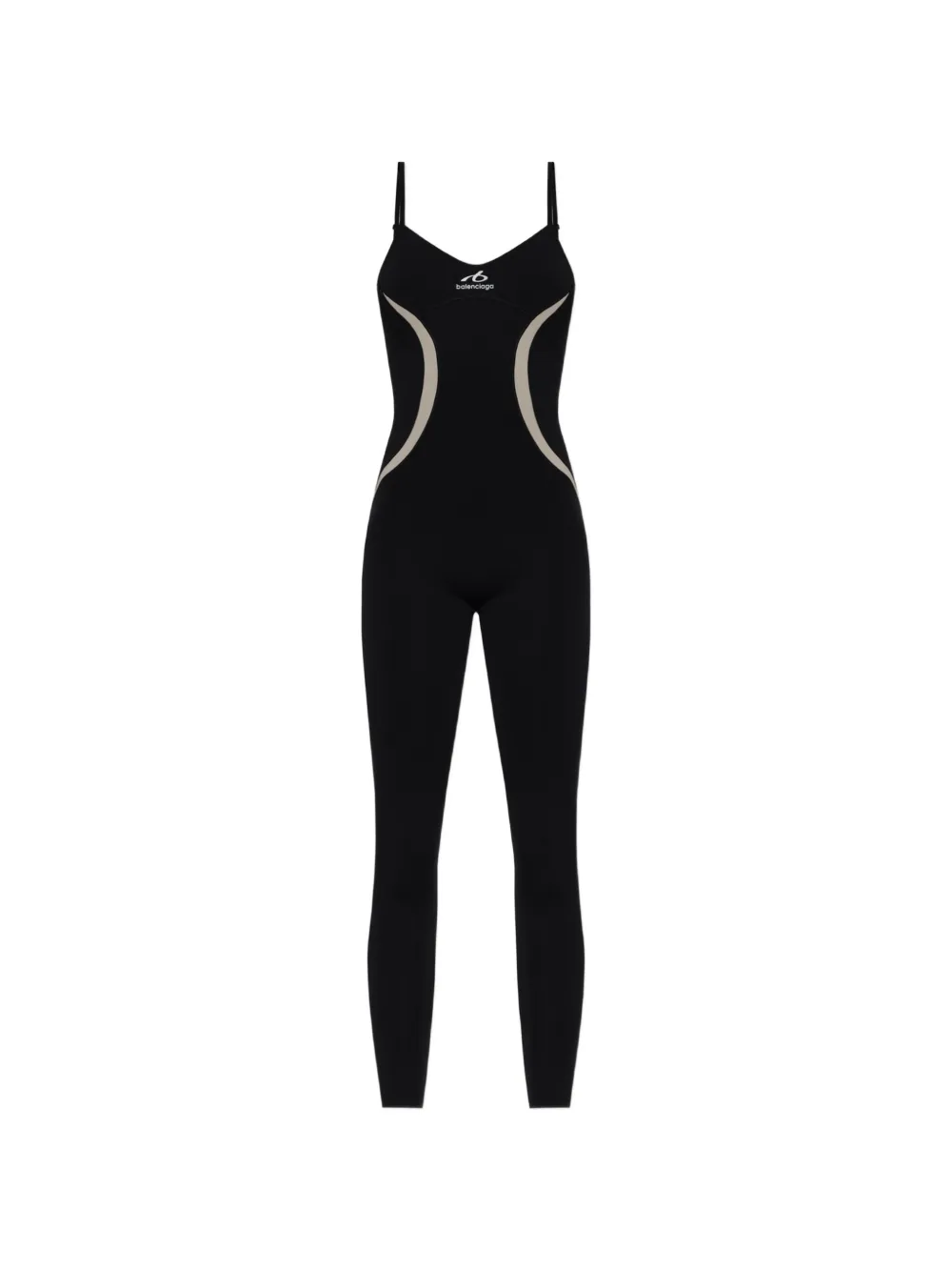 Balenciaga logo-print panelled jumpsuit - Black