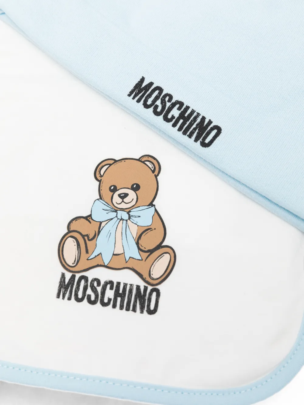 Moschino Kids Teddy Bear muts en slabbetje Wit