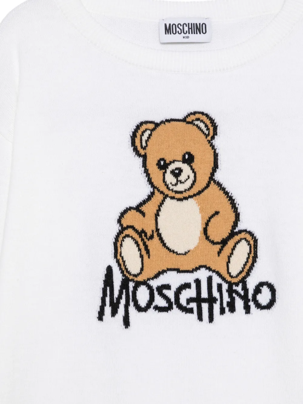 Moschino Kids Teddy Bear gebreide intarsia sweater Wit