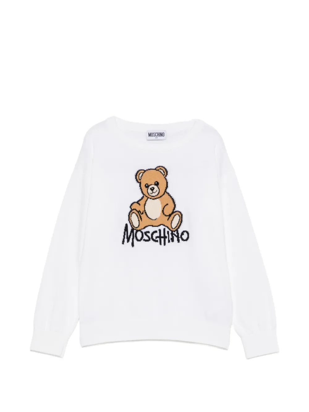 Moschino Kids Teddy Bear intarsia-knit sweatshirt - Bianco