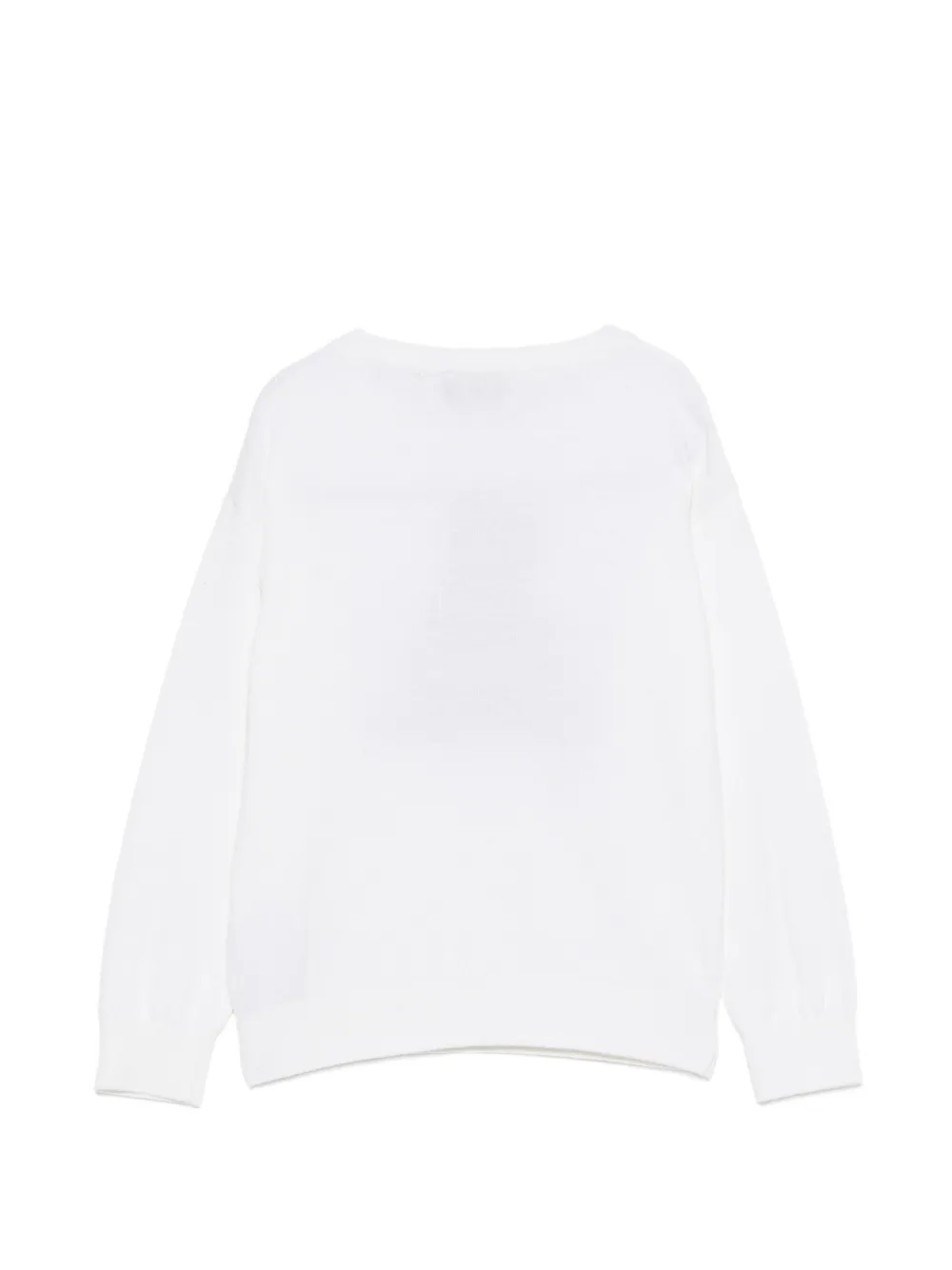 Moschino Kids Teddy Bear gebreide intarsia sweater Wit