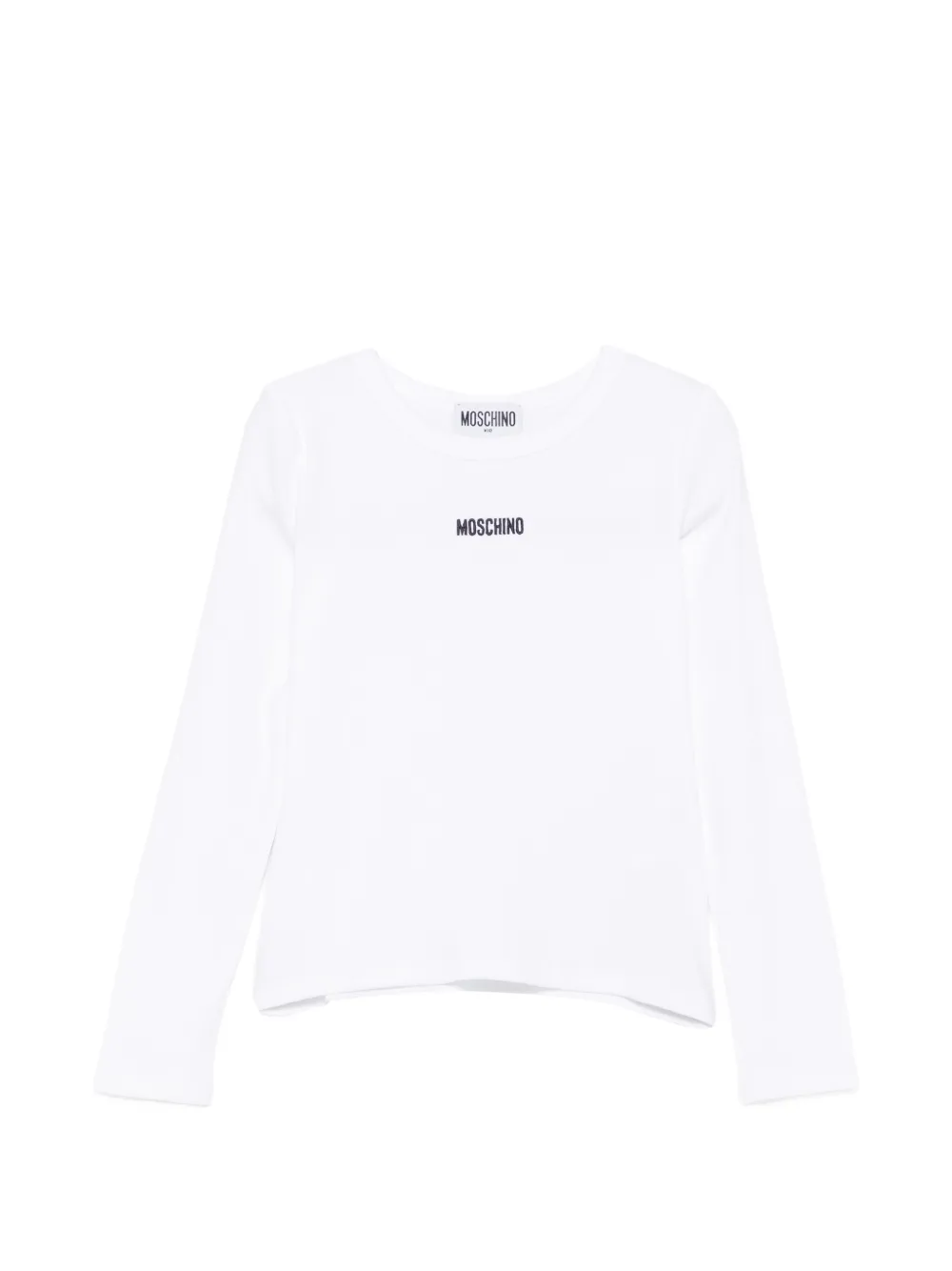 Moschino Kids logo-print ribbed T-shirt - Bianco