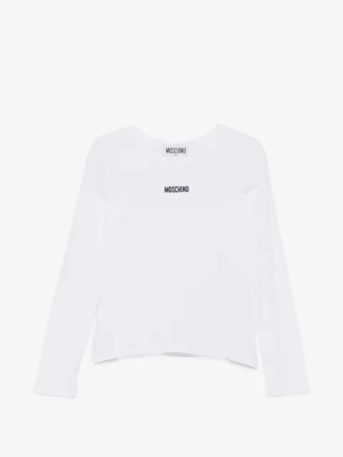 Moschino Kids playera tejida de canalé con logo estampado