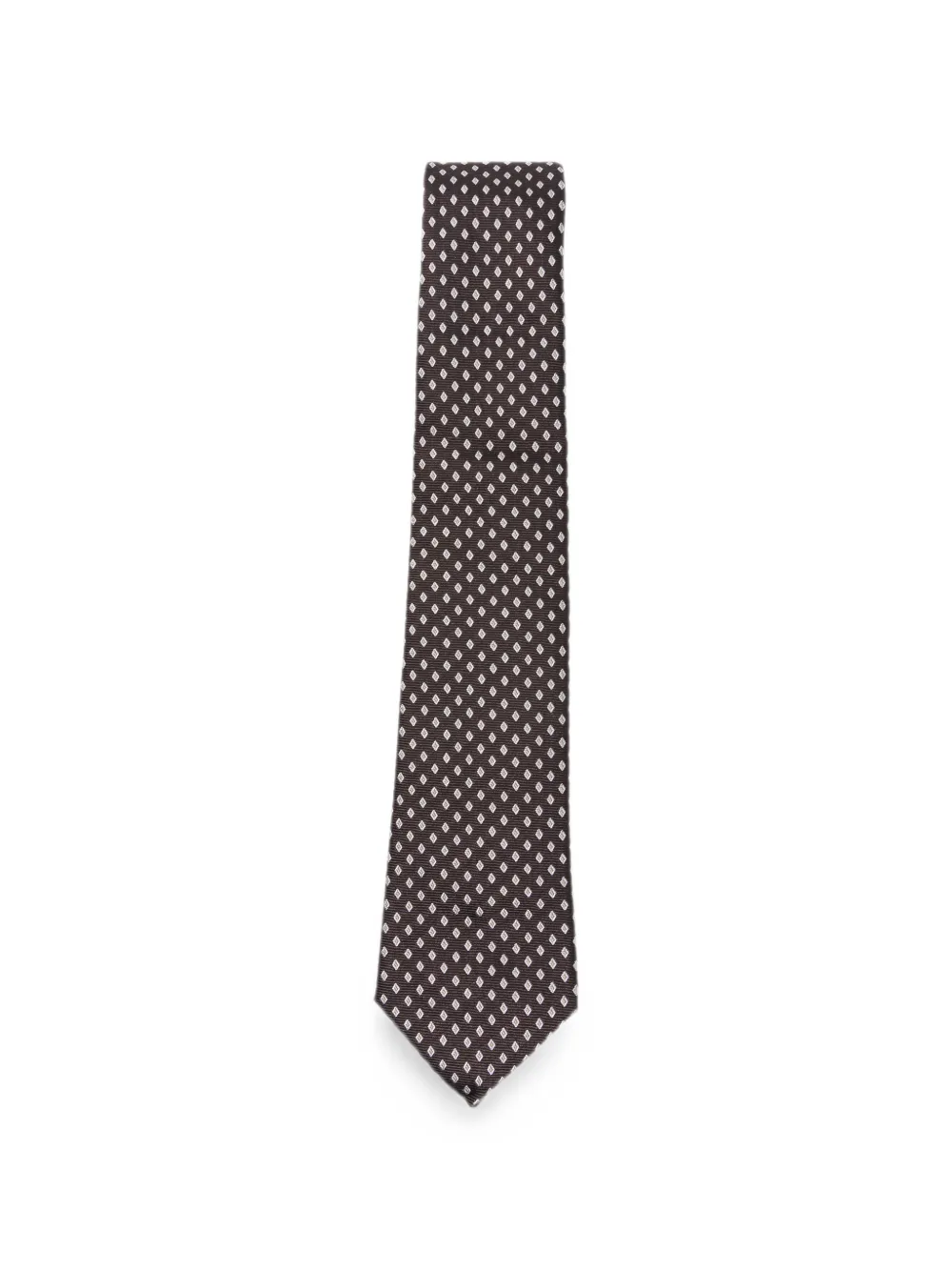 Emporio Armani geometric-pattern silk tie - Braun