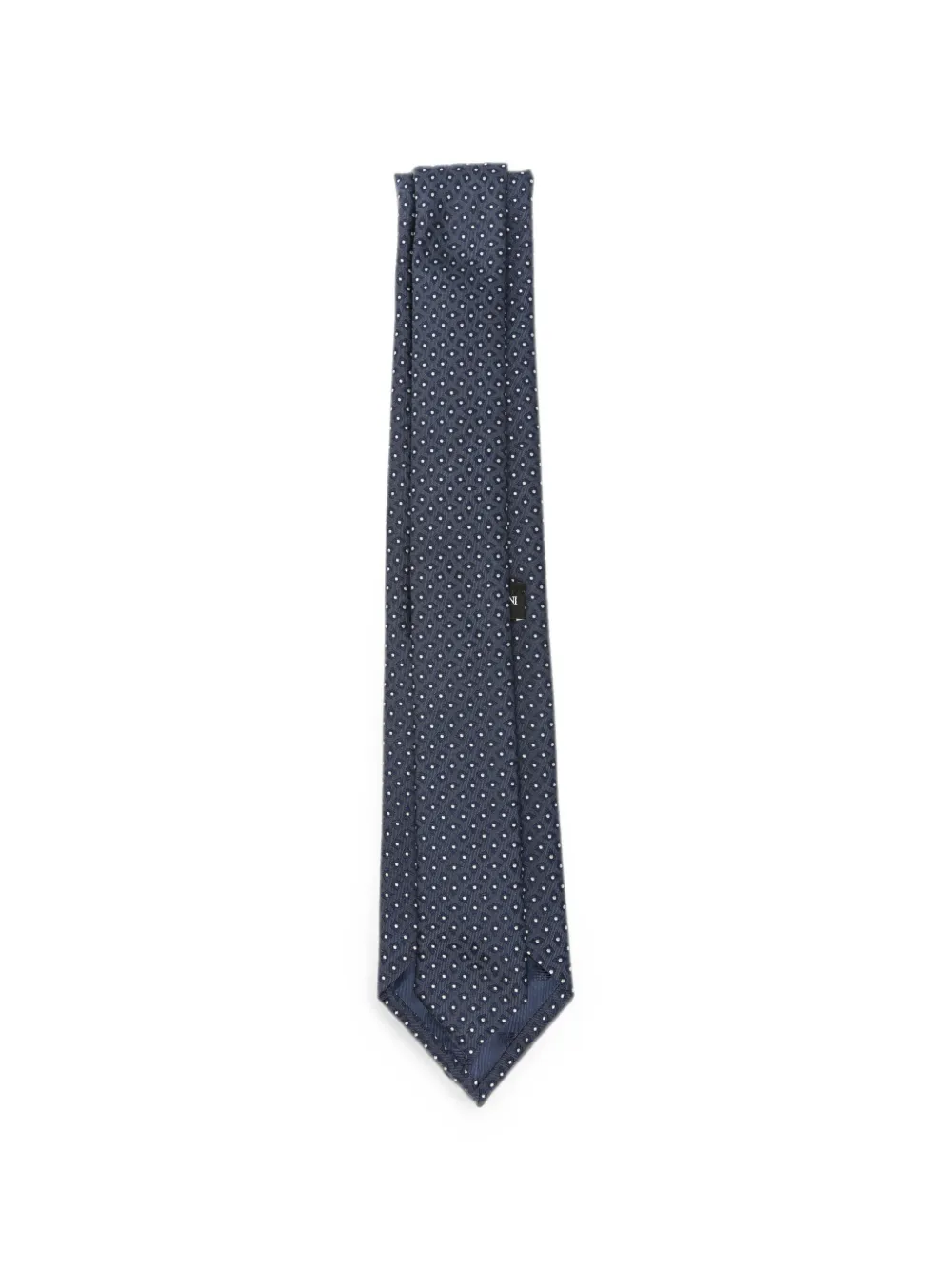 Emporio Armani geometric-pattern silk tie Blauw