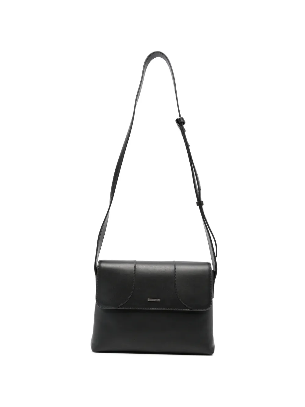 Emporio Armani logo-plaque leather shoulder bag - Nero
