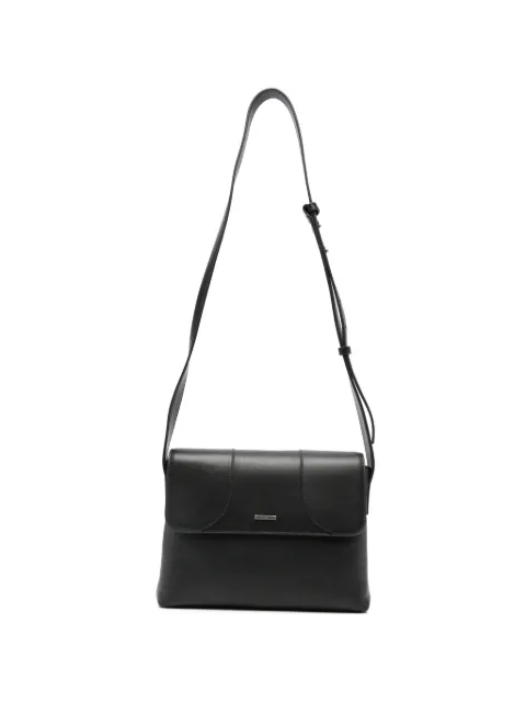 Emporio Armani Bolsa de couro com placa de logo