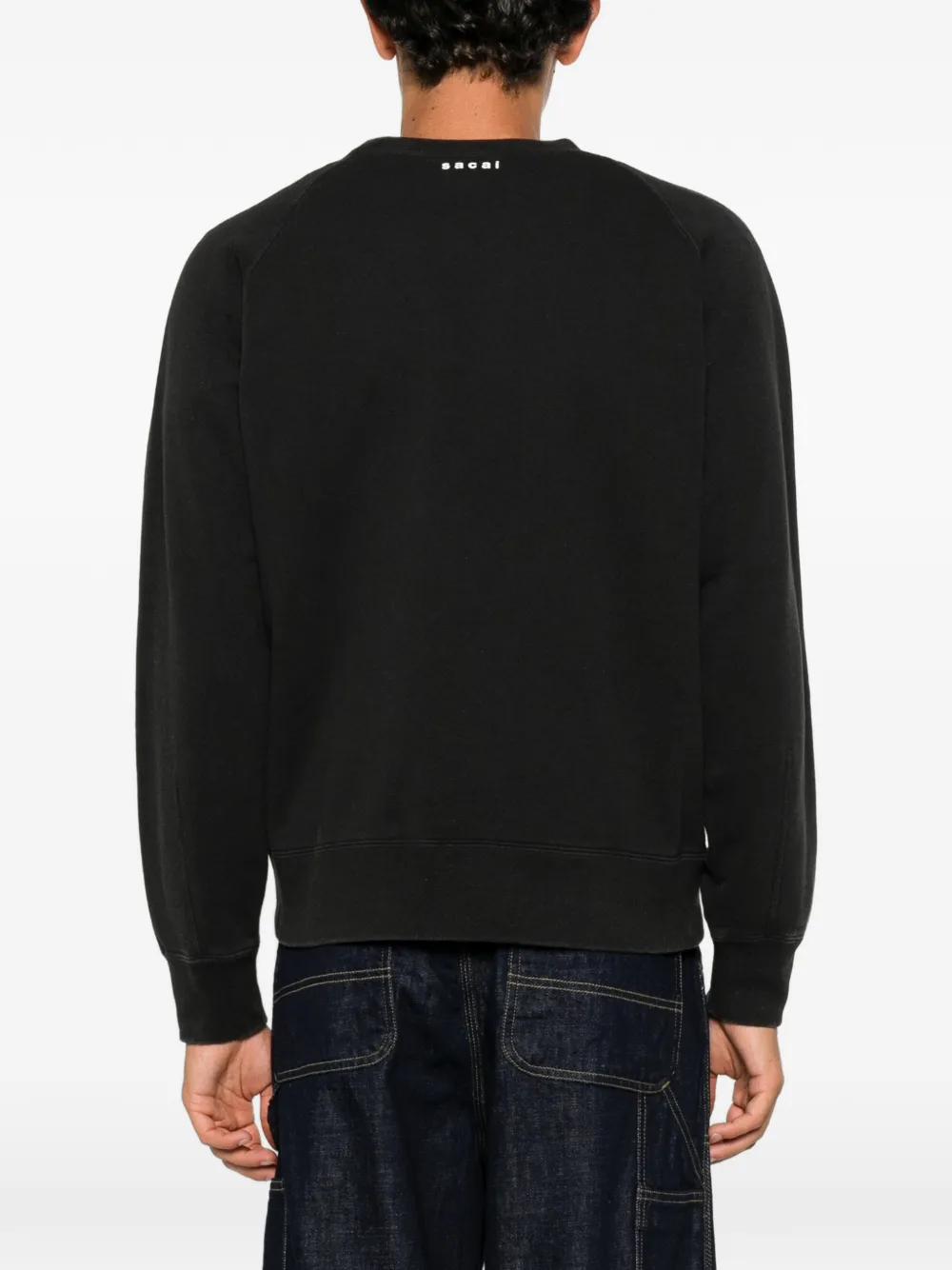 sacai slogan-print sweatshirt Zwart