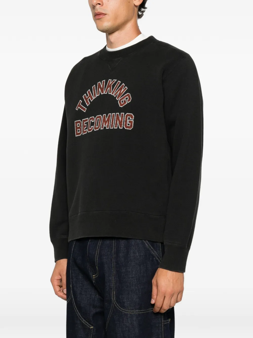 sacai slogan-print sweatshirt Zwart