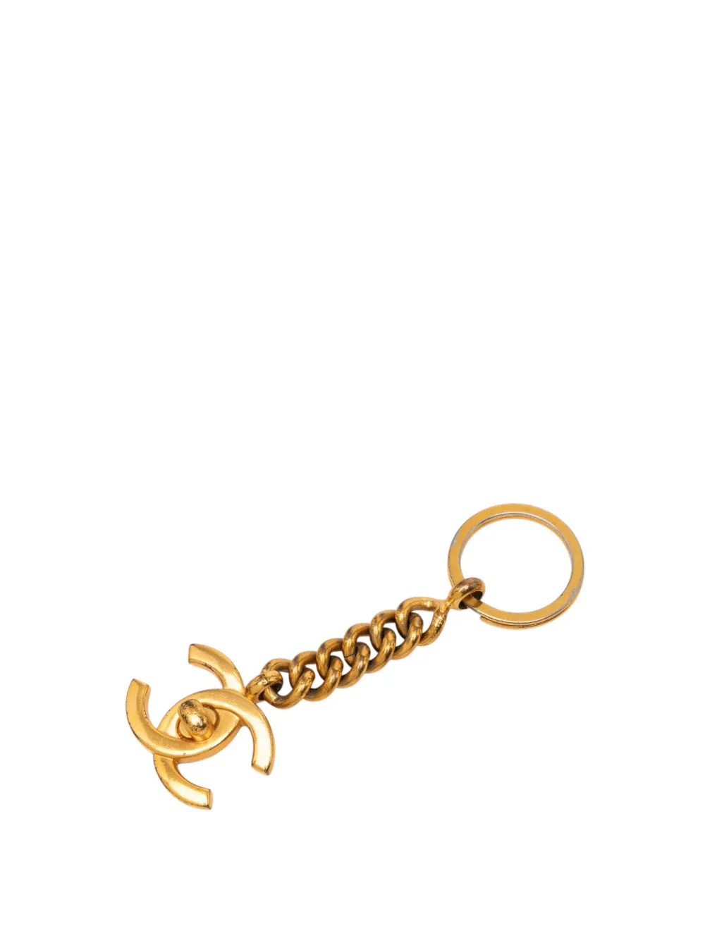CHANEL Pre-Owned 1996 CC Gold Plated Turnlock key chain - Oro