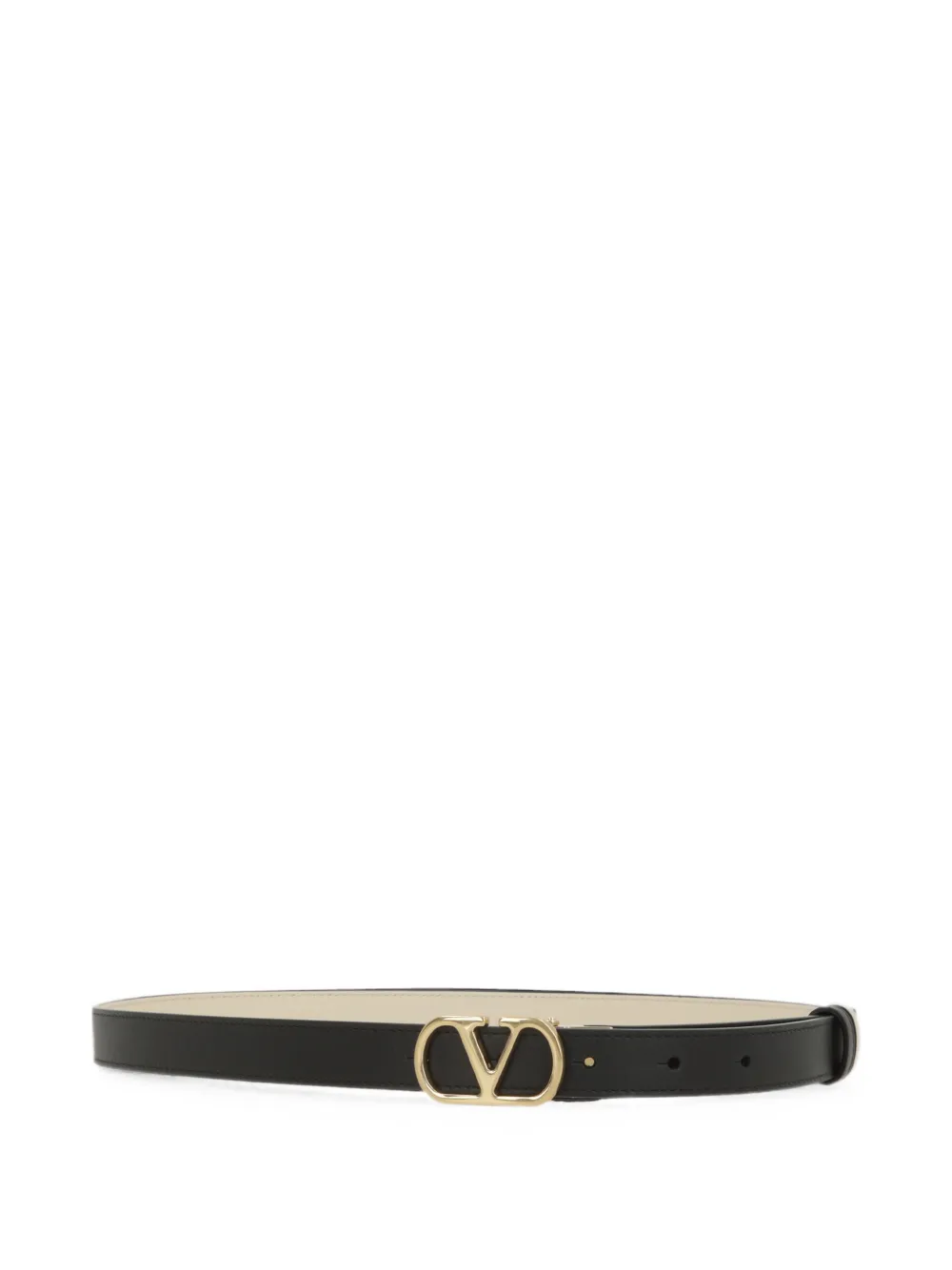Valentino Garavani VLogo Signature reversible shiny calfskin belt - 20mm / 1.2 in. - Nero