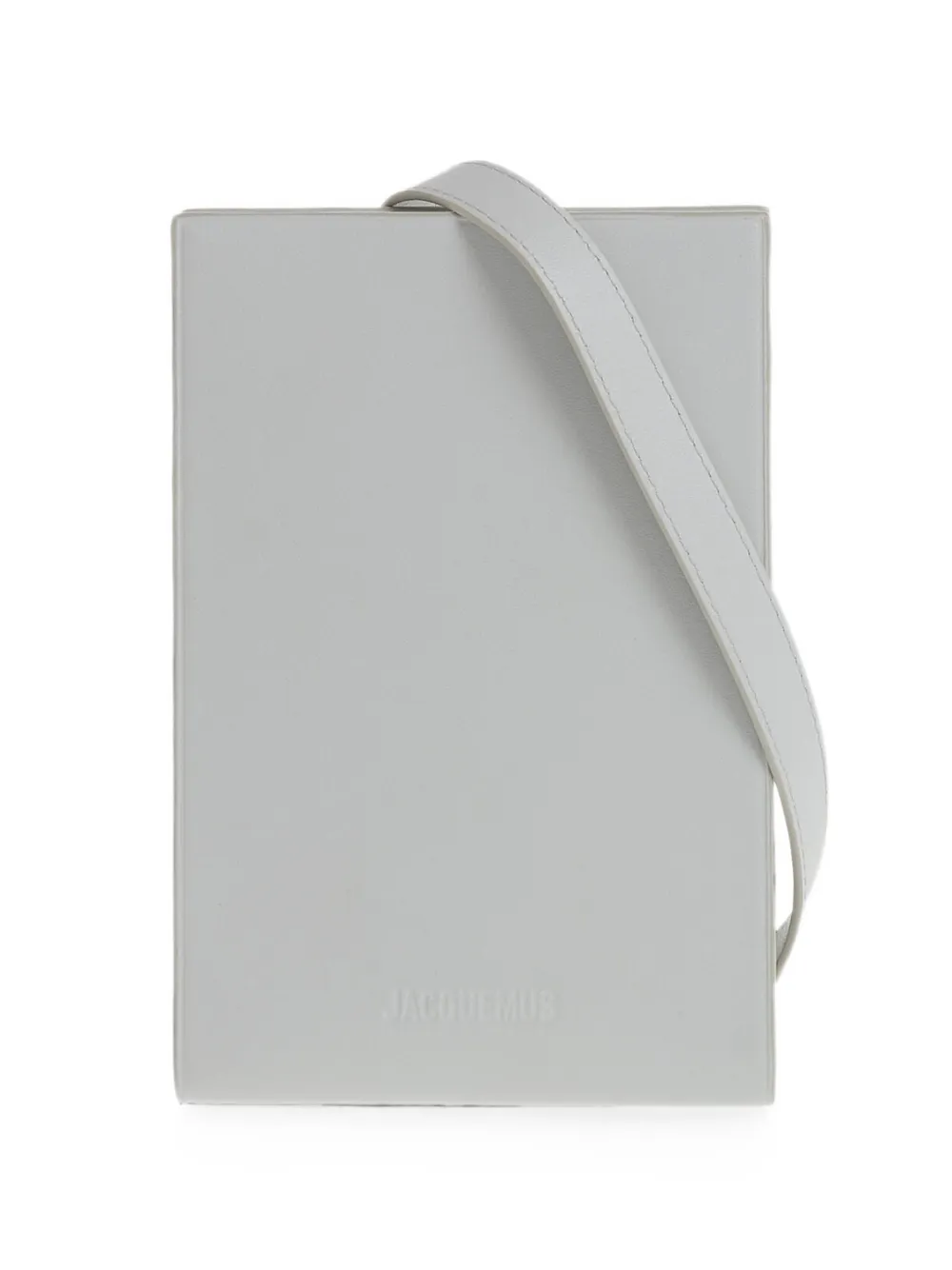 Jacquemus Leather Wallet With Shoulder Strap In Gray
