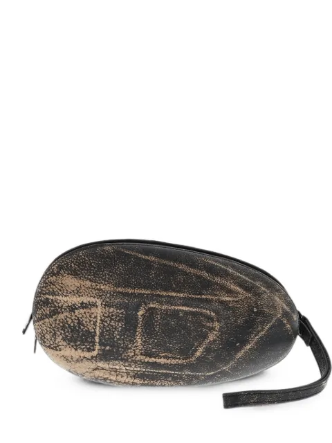 Diesel bolsa de mano de piel con diseño ovalado y monograma en relieve