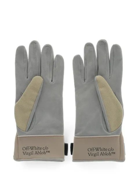 Off-White leather gloves Lunar with ripped detail