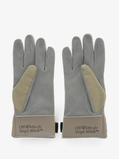 Off-White leather gloves Lunar with ripped detail
