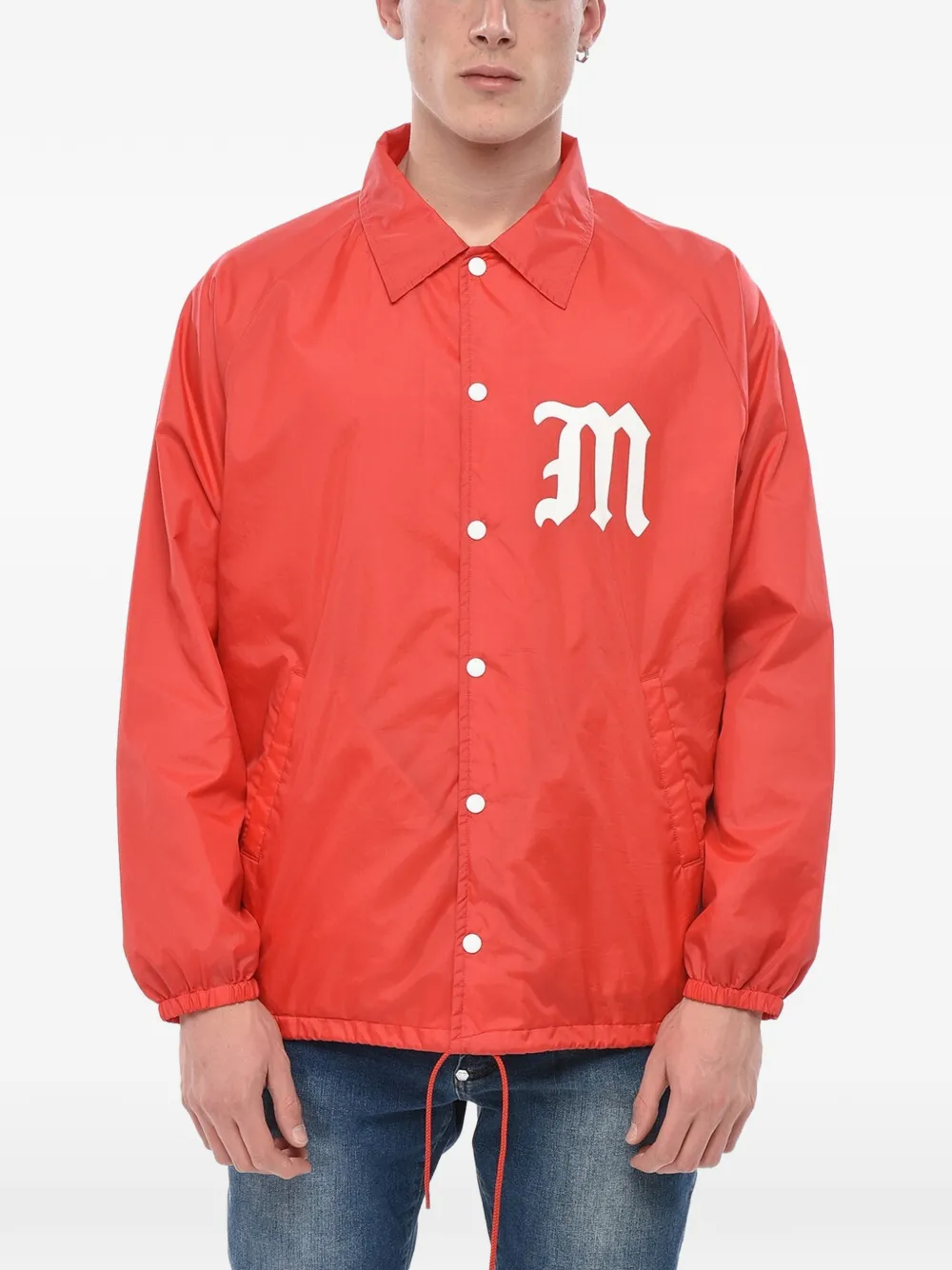 SAINT MXXXXXX logo-print snap-button jacket - Rot