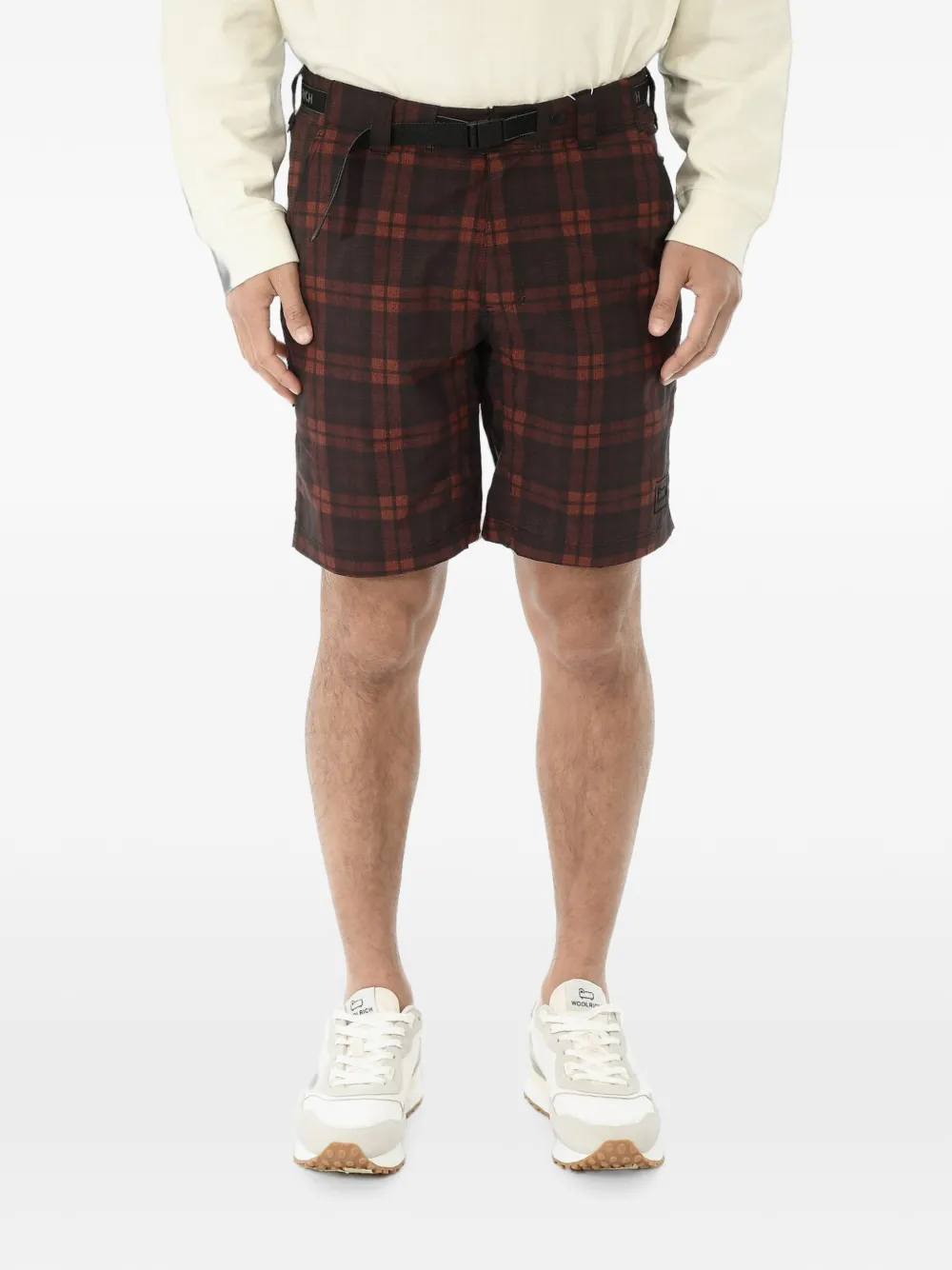 Woolrich plaid belted shorts - Rot