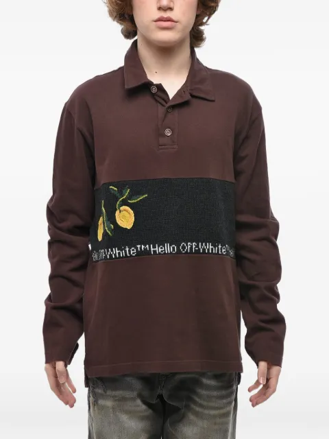 Off-White embroidered long-sleeve polo shirt