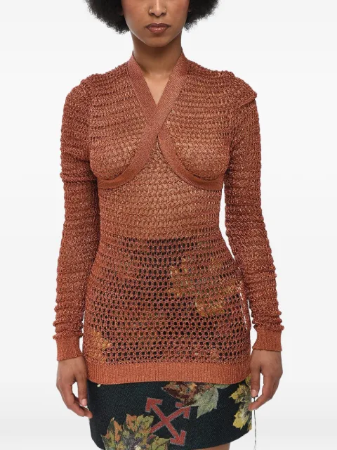 Off-White criss-cross detail net sweater